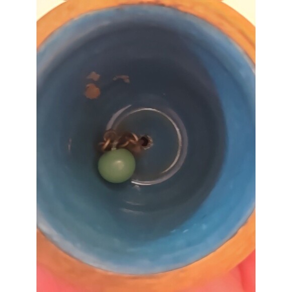 Vintage Blue Floral Enamel Brass Cloisonné Bell 3.5” Chinese Metal - Picture 12 of 12